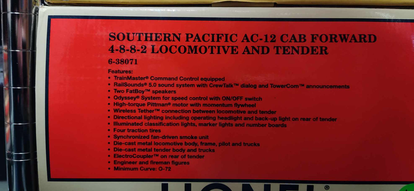 Lionel 6-38071 SOUTHERN PACIFIC TMCC AC 12 CAB FORWARD