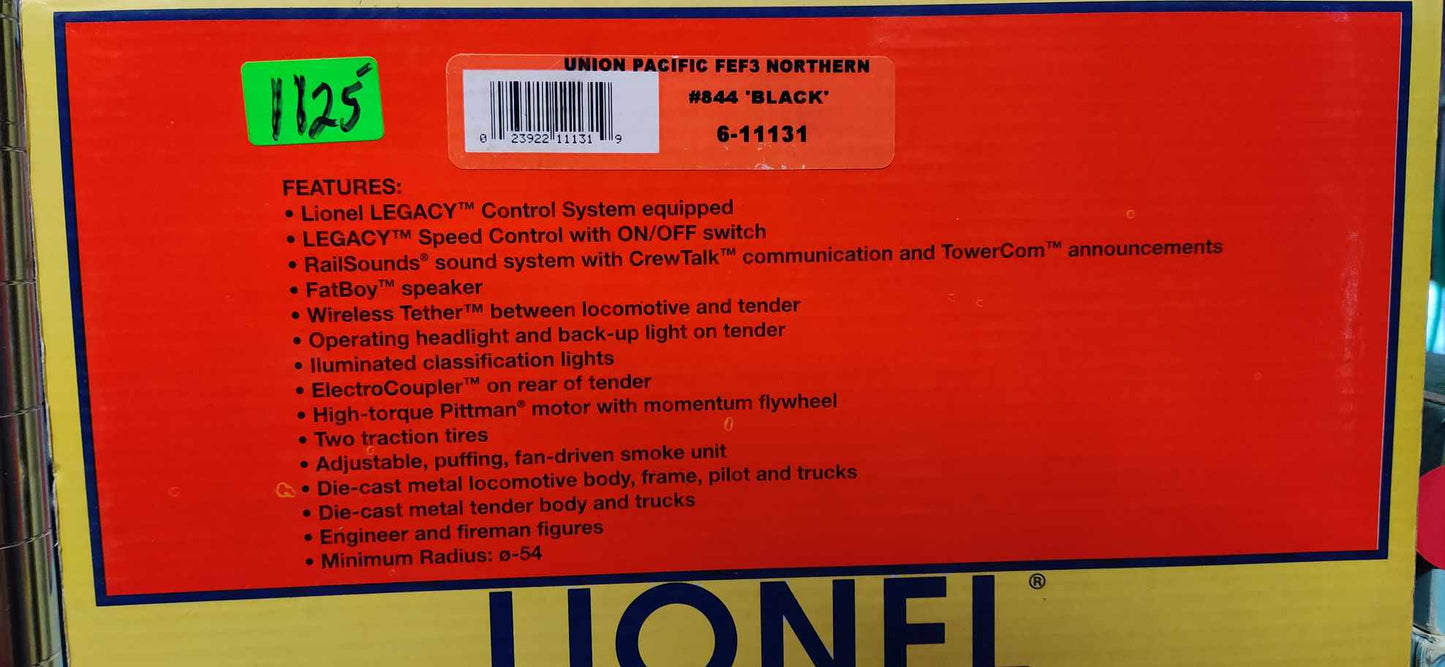 Lionel 6-11131 UP LEGACY # 844