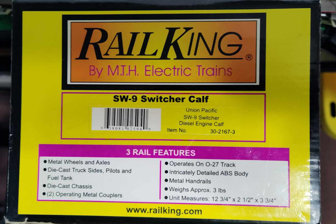 MTH RAILKING 30-2167-3 SW8/9 SWITCHER CALF