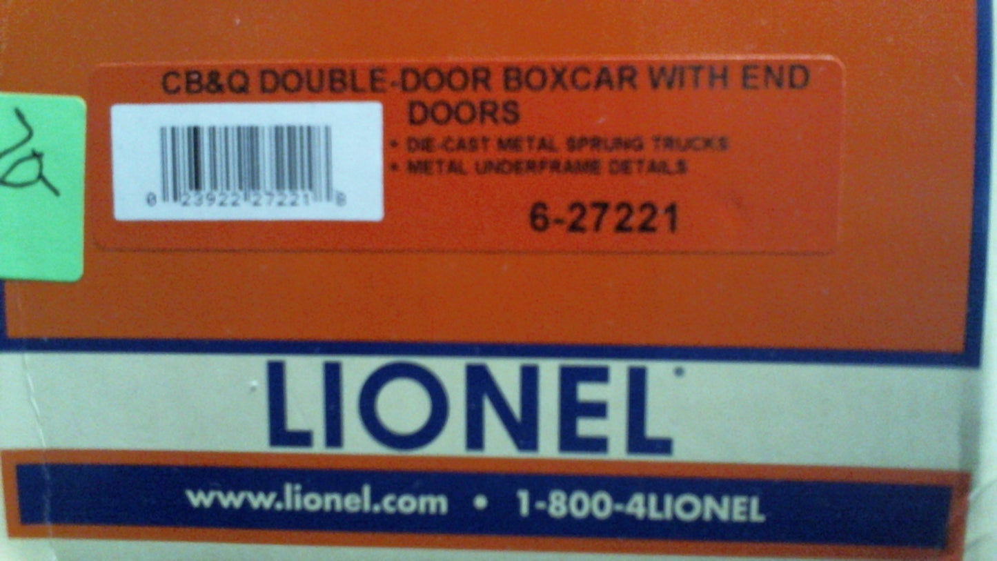 LIONEL 6-27221 CB&Q DOUBLE DOOR BOXCAR
